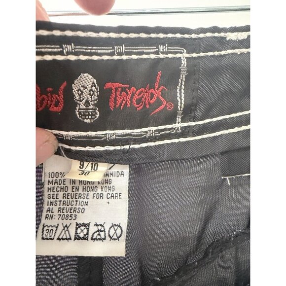 Morbid Threads Women’s High waisted Nylon Pants Rave Black Zipper Pants HongKong - Picture 4 of 5